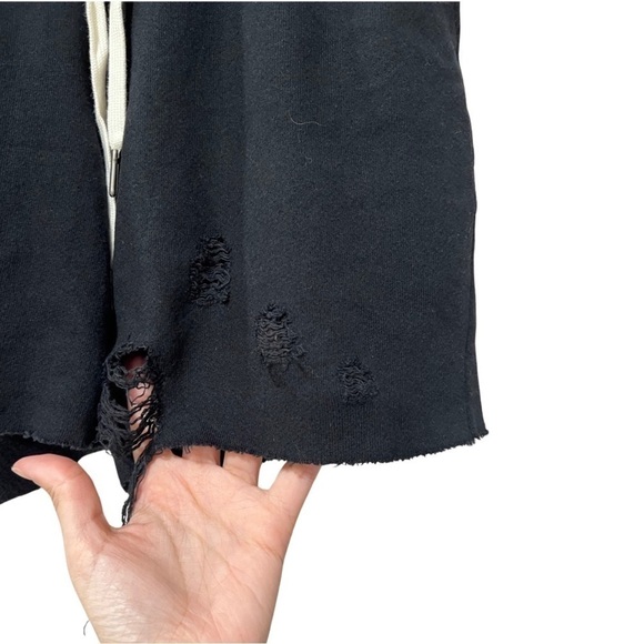 NWT n:PHILANTHROPY Coco destroyed distressed sweat shorts in vintage black Sz S - Picture 4 of 5